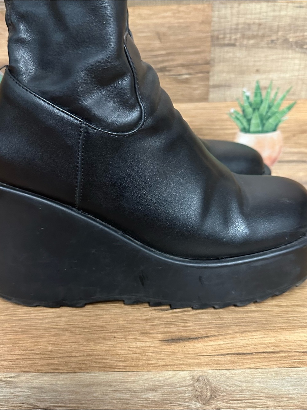 STEVE MADDEN Duke 20 Platform Boot black chunky women’s size 6 goth grunge - Picture 3 of 7